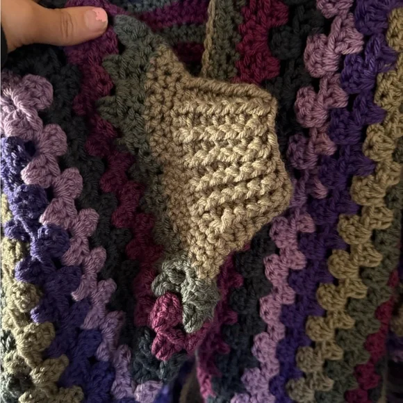 Colorful Crochet Patchwork Sweater celestial sun moon cardigan - Picture 4 of 5